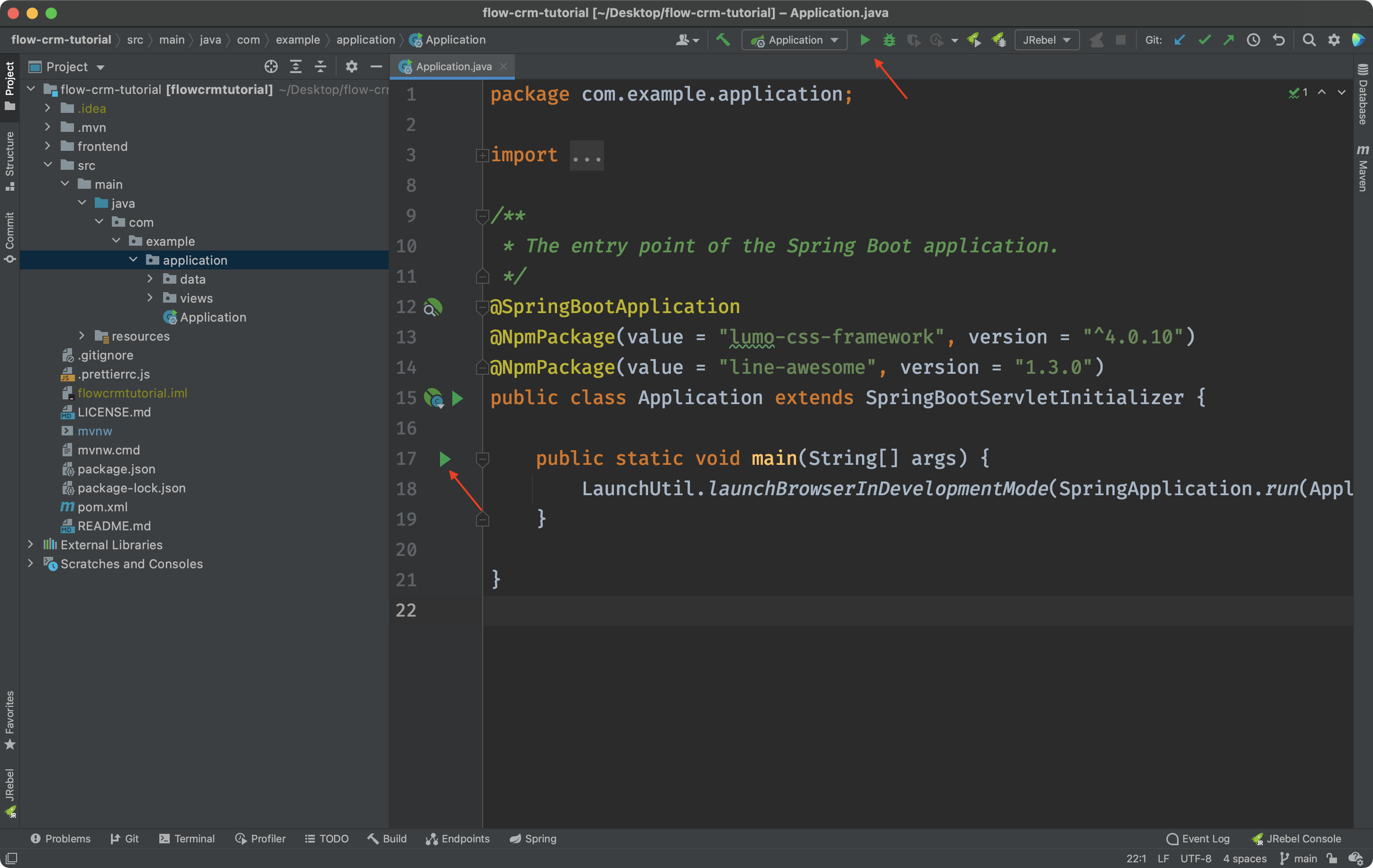 run button locations
