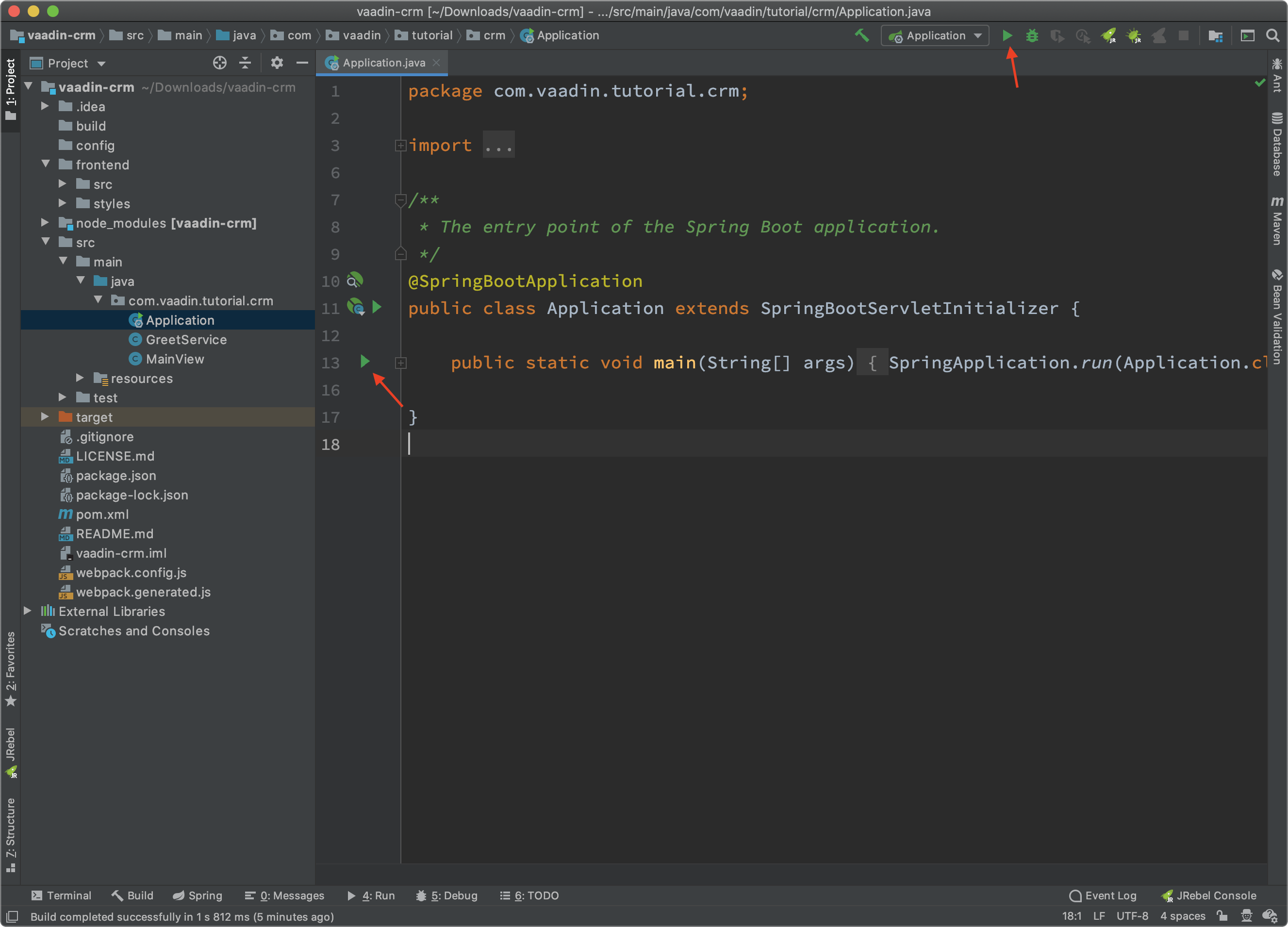 Run button locations