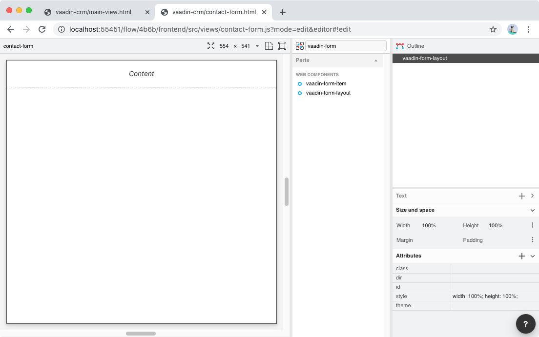 New design for the form.