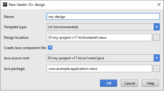 Creating a new Lit view.