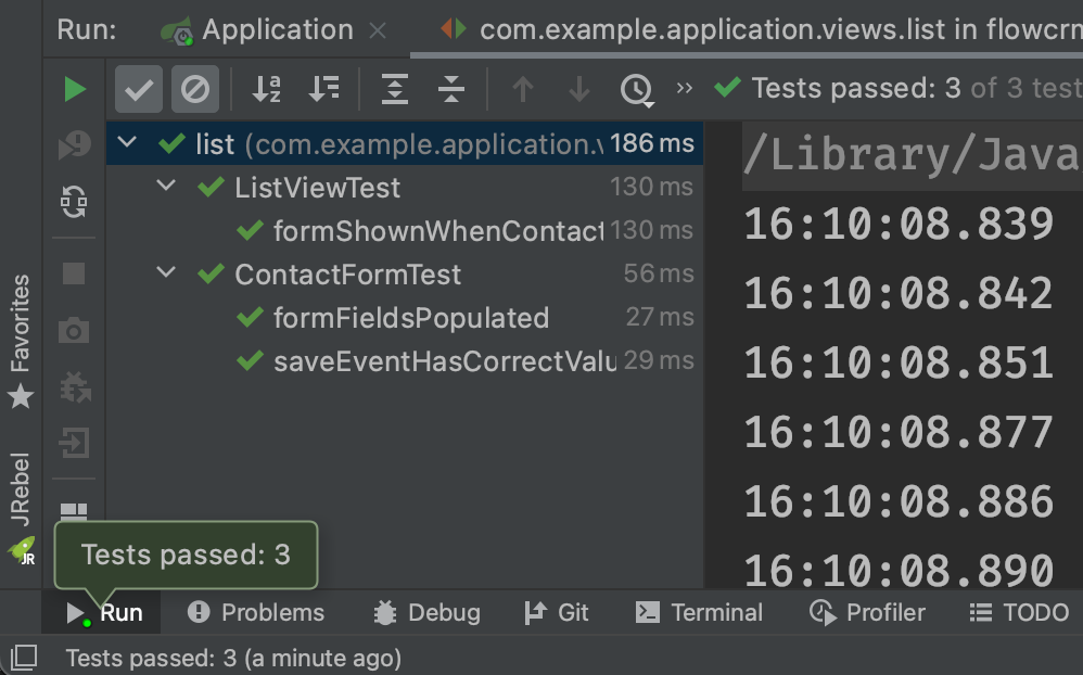 three successful tests